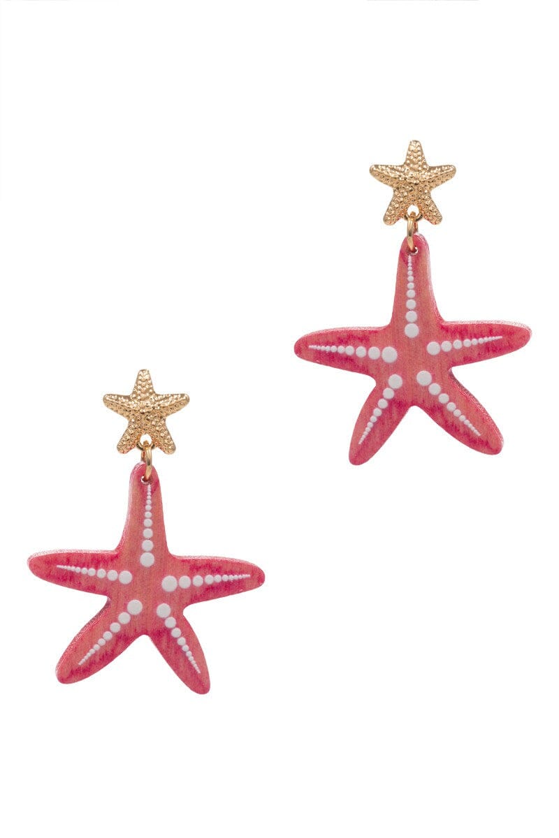 Wooden Colored Starfish Post Earring The Happy Southerner 