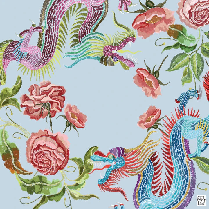 YEAR OF THE DRAGON MAT - PERIWINKLE The Happy Southerner 
