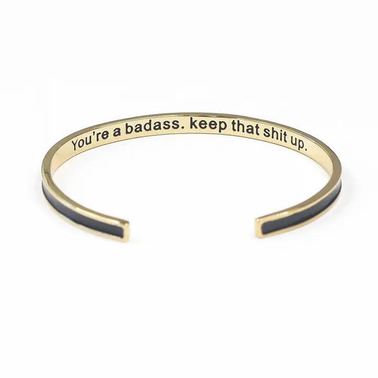 You're A Badass Enamel Bangle Bracelet The Happy Southerner 