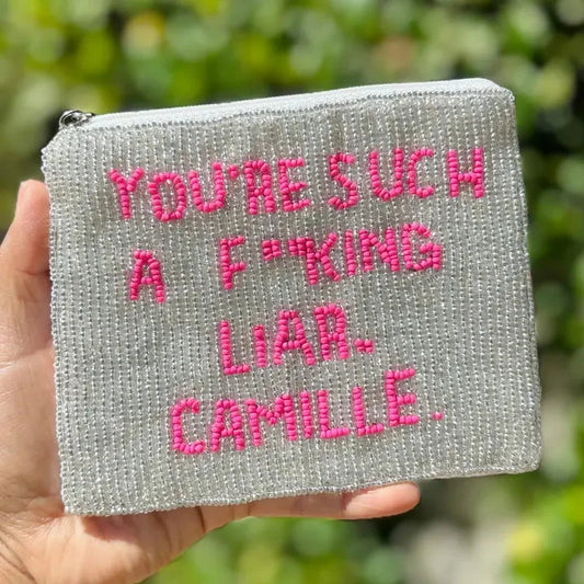 You're Such A F** Liar Camille Beaded Pouch The Happy Southerner 