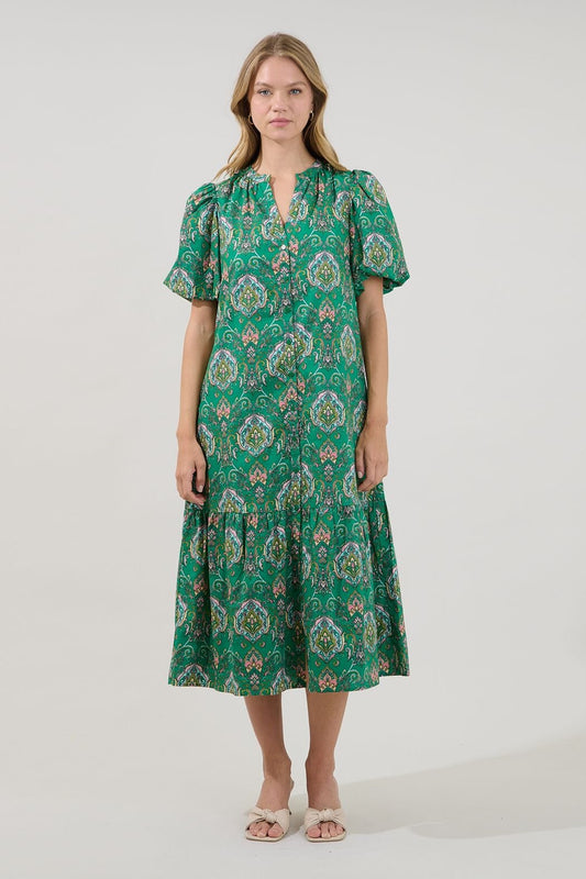 Zaren Button Down Midi Dress The Happy Southerner 