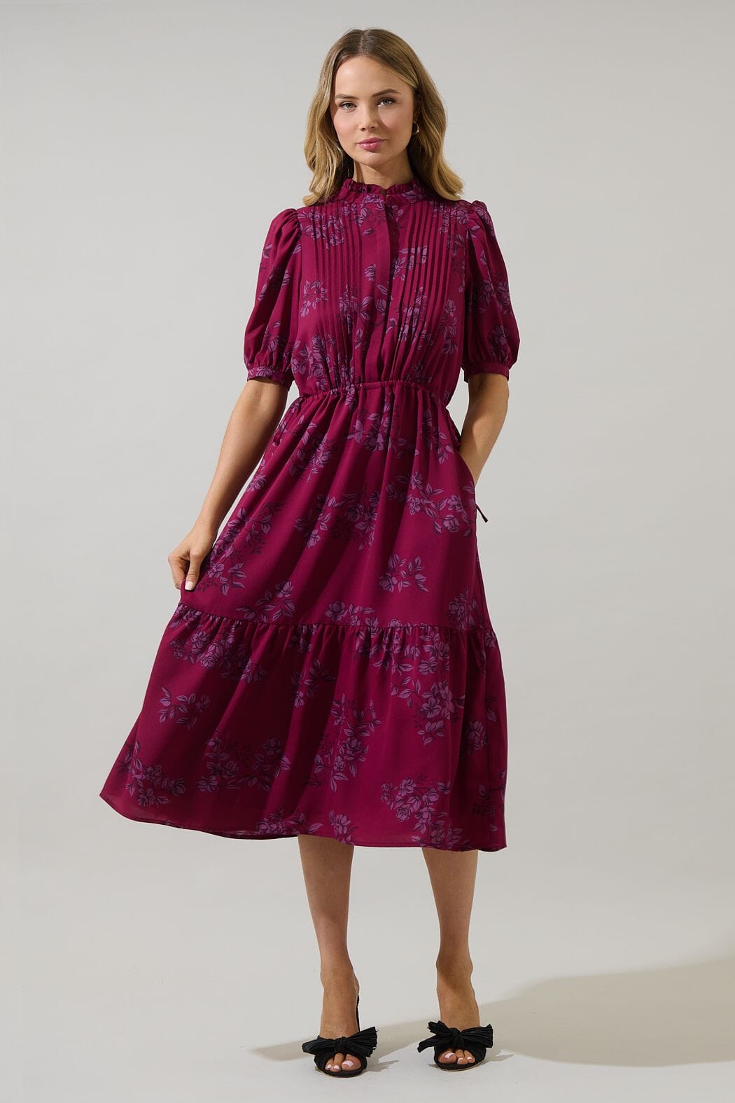 Zurum Floral Pleated Midi Dress The Happy Southerner 