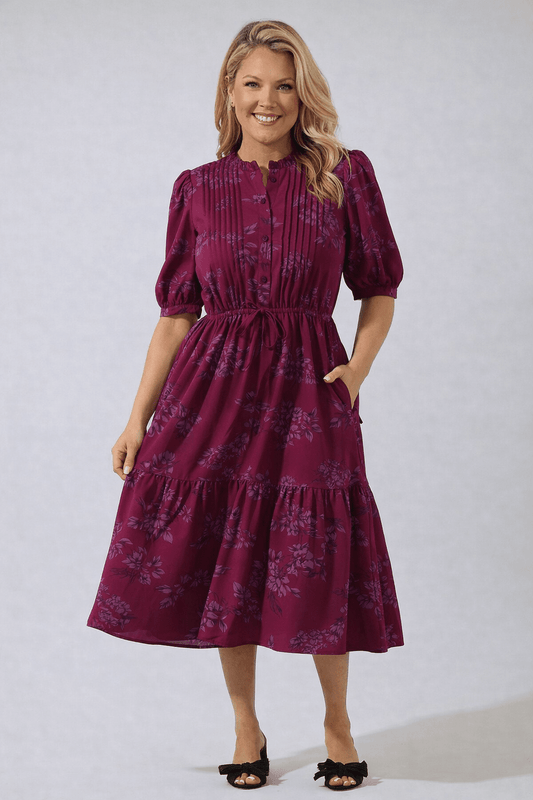 Zurum Floral Pleated Midi Dress The Happy Southerner 
