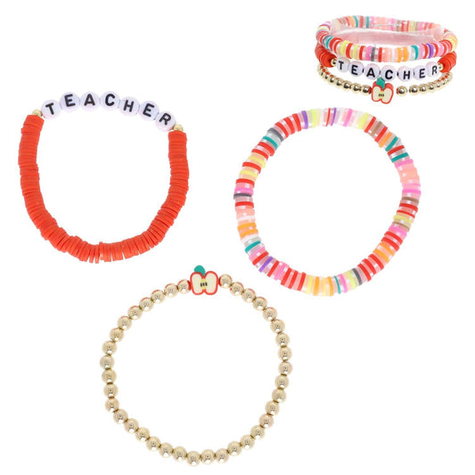3 Pack Teacher Bracelets - Red The Happy Southerner 