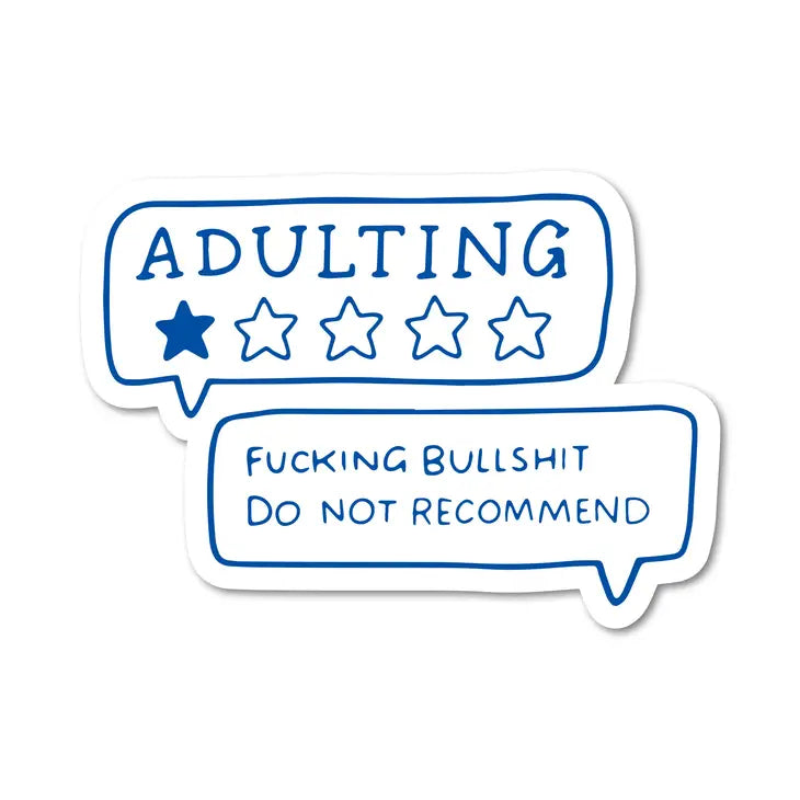 Adulting – One Star Review Sticker The Happy Southerner 