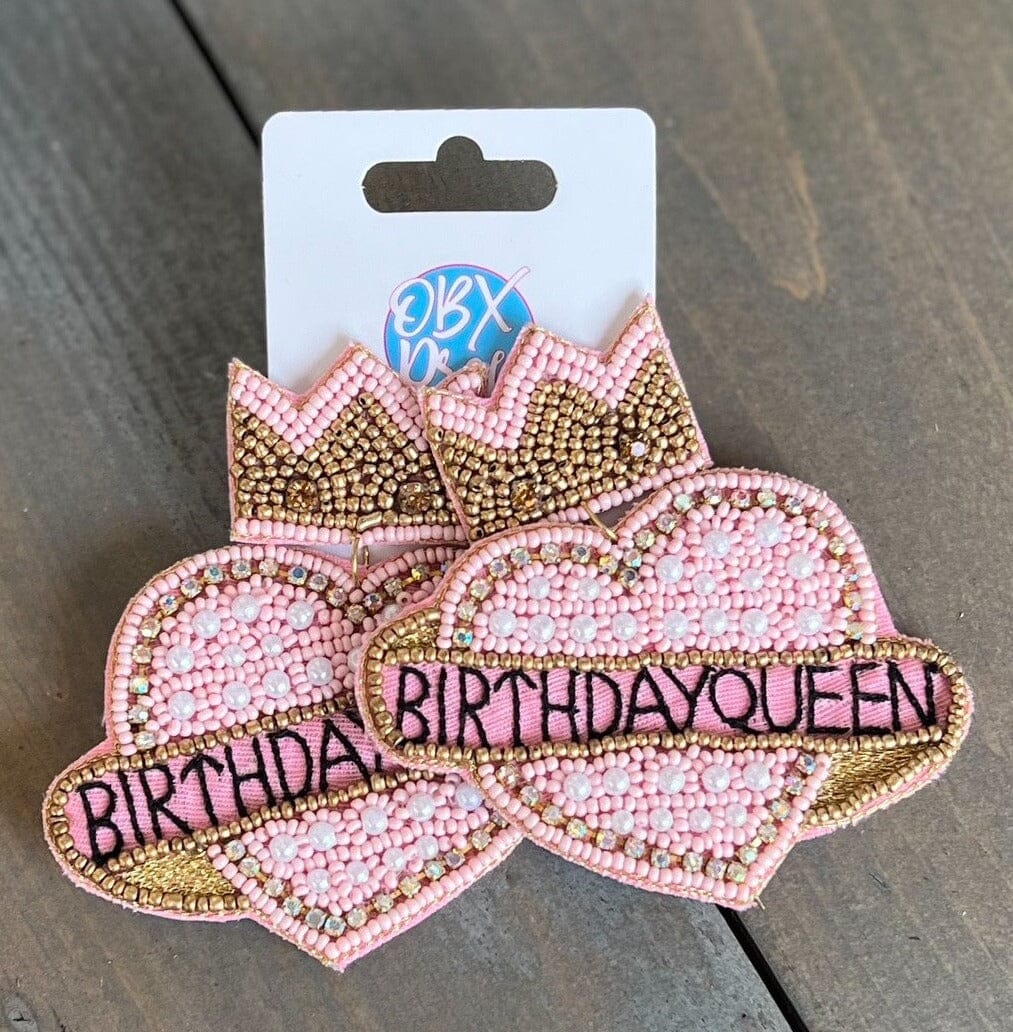 Birthday Queen Beaded Earrings The Happy Southerner 