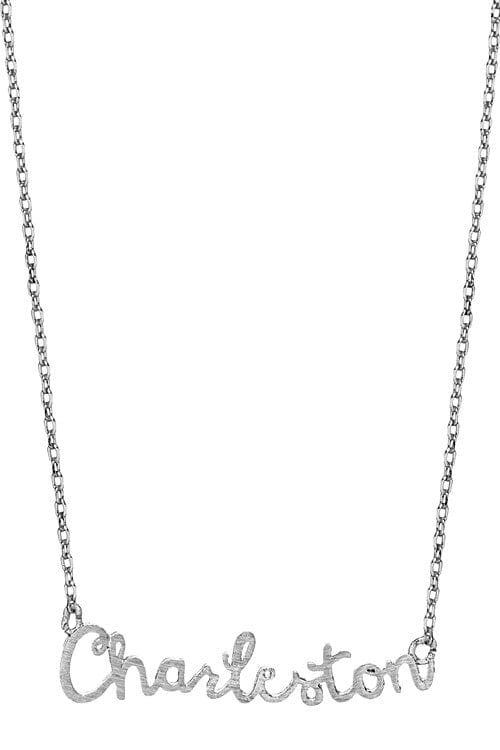 Charleston Cursive Necklace - Silver The Happy Southerner 