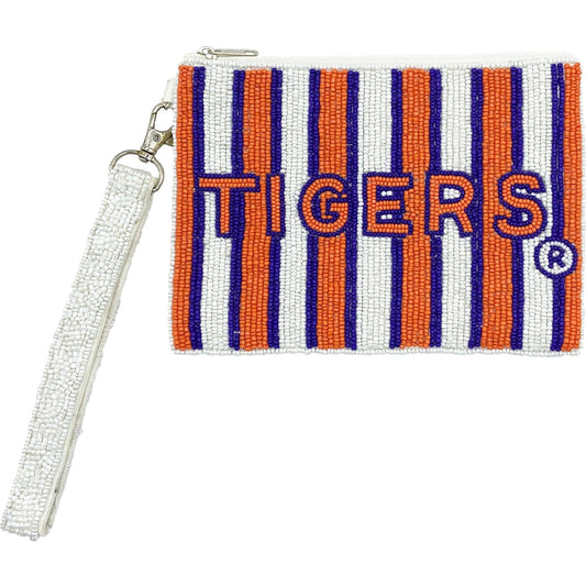 Clemson Tigers Stripped Wristlet The Happy Southerner 