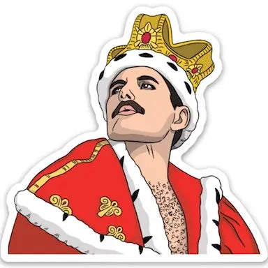 Freddie Mercury Die Cut Sticker The Happy Southerner 