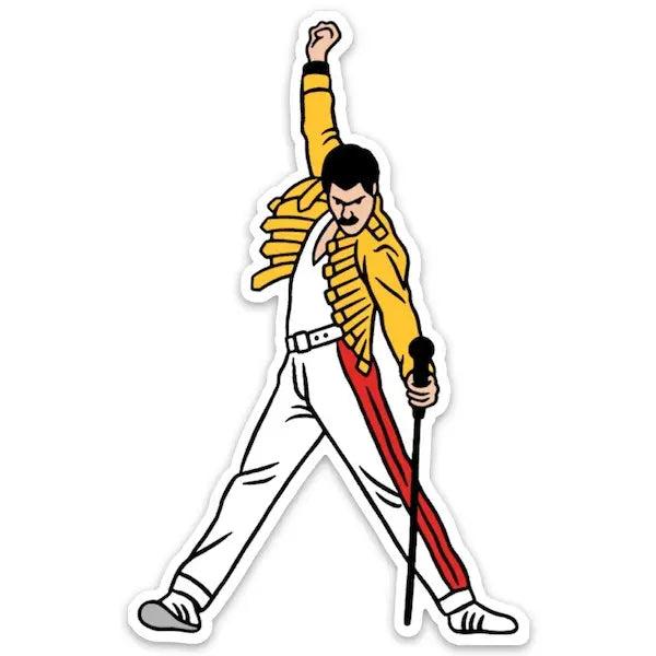 Freddie Mercury Yellow Suit Die Cut Sticker The Happy Southerner 