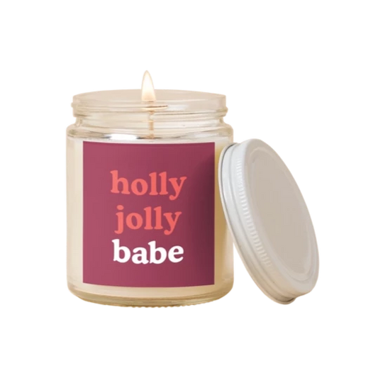 Holiday Candle Jars - Holly Jolly Babe The Happy Southerner 