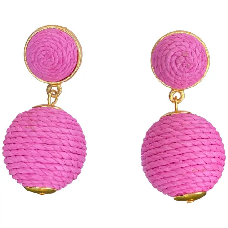 Lantern Raffia Earrings | Fancy Flamingo The Happy Southerner 