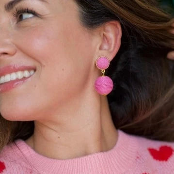 Lantern Raffia Earrings | Fancy Flamingo The Happy Southerner 