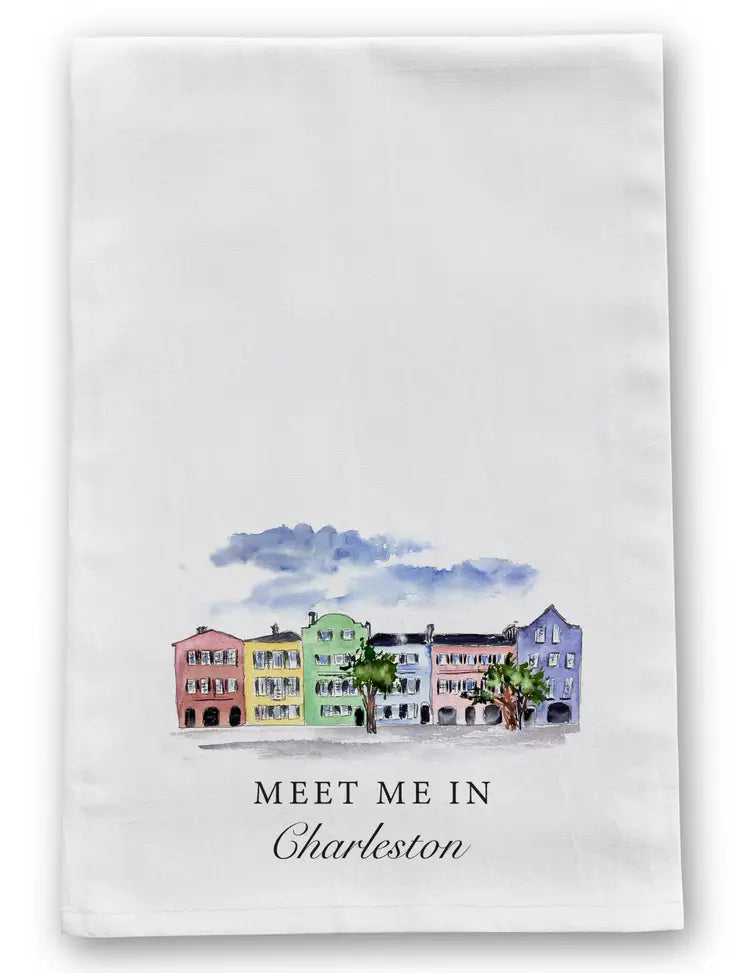 Meet Me in Charleston South Carolina Tea Towel The Happy Southerner 