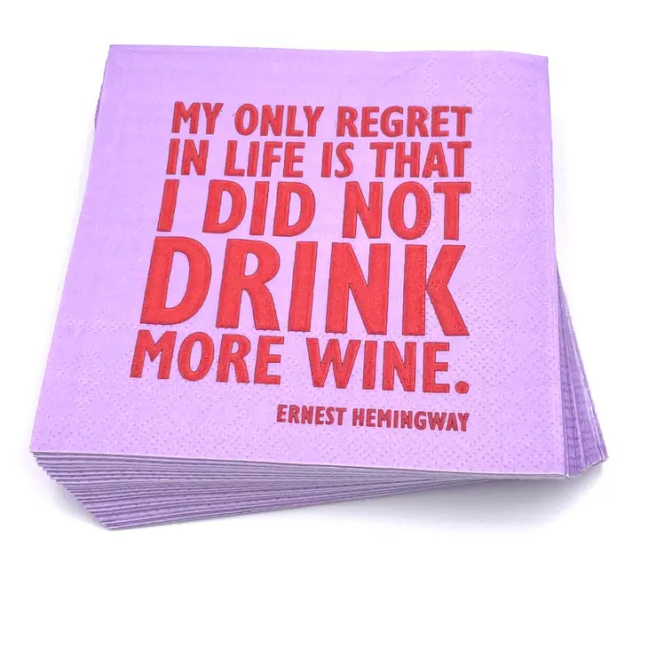 My Only Regret In Life Cocktail Napkins The Happy Southerner 