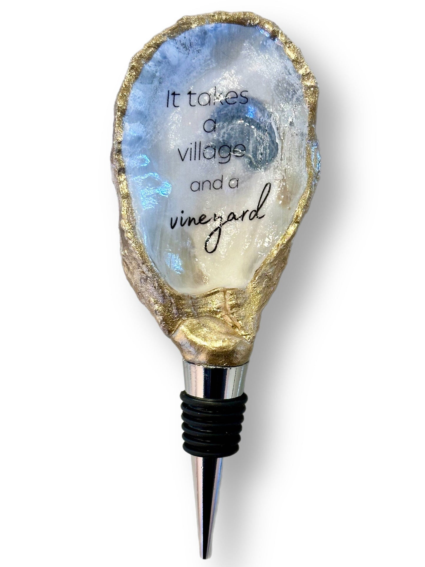 Oyster Wine Stopper - It takes a village The Happy Southerner 