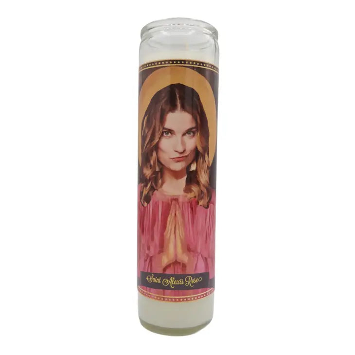 Schitts Creek Cast Devotional Prayer Saint Candle - Alexis The Happy Southerner 